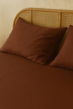 birlik1952 vivamaison pamuk keten linen cotton fabric stonwashed taş yıkama efektli çarşaf fitted sheet lastikli çift tek kişilik double size whosale alez nevresim dark brown acı kahve cofffe