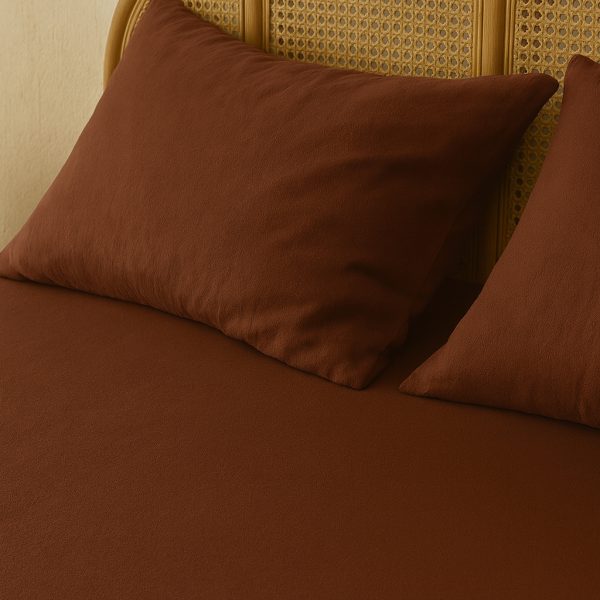 birlik1952 vivamaison pamuk keten linen cotton fabric stonwashed taş yıkama efektli çarşaf fitted sheet lastikli çift tek kişilik double size whosale alez nevresim dark brown acı kahve cofffe