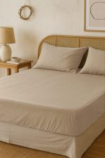 birlik1952 vivamaison pamuk keten linen cotton fabric stonwashed taş yıkama efektli çarşaf fitted sheet lastikli çift tek kişilik double size whosale alez nevresim latte bej