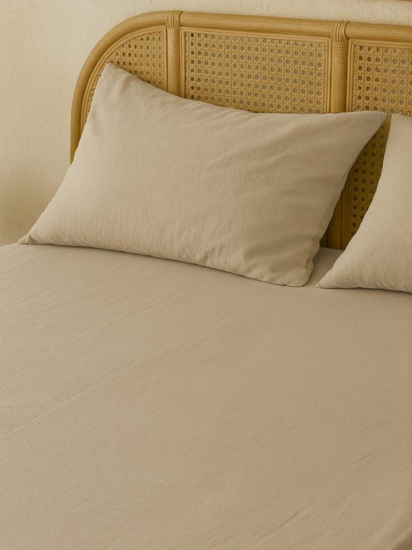 birlik1952 vivamaison pamuk keten linen cotton fabric stonwashed taş yıkama efektli çarşaf fitted sheet lastikli çift tek kişilik double size whosale alez nevresim latte bej