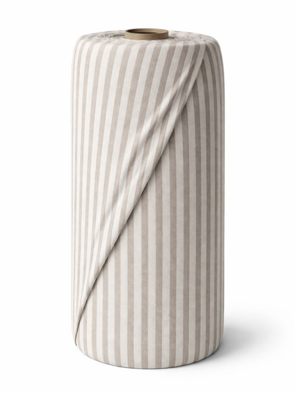 birlik1952 buldan bezi yıkanmış çizgili keten kumaş pamuk cotton striped linen whosale toptan fabric ham keten bej naturel