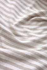 birlik1952 buldan bezi yıkanmış çizgili keten kumaş pamuk cotton striped linen whosale toptan fabric ham keten bej naturel