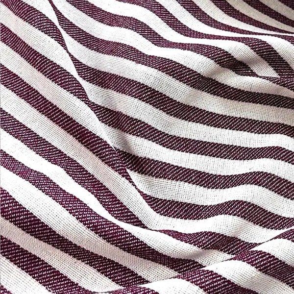 birlik1952 buldan bezi yıkanmış çizgili keten kumaş pamuk cotton striped linen whosale toptan fabric ham keten bordo wine