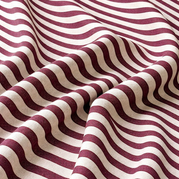 birlik1952 buldan bezi yıkanmış çizgili keten kumaş pamuk cotton striped linen whosale toptan fabric ham keten bordo wine