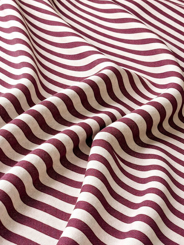 birlik1952 buldan bezi yıkanmış çizgili keten kumaş pamuk cotton striped linen whosale toptan fabric ham keten bordo wine