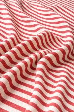 birlik1952 buldan bezi yıkanmış çizgili keten kumaş pamuk cotton striped linen whosale toptan fabric ham keten kırmızı red