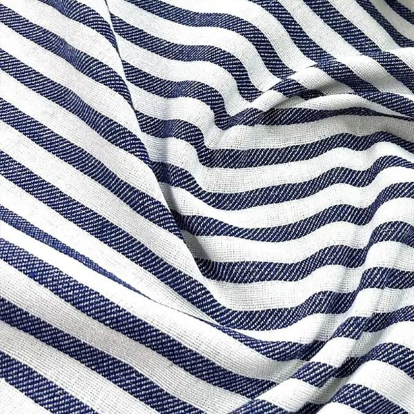 birlik1952 buldan bezi yıkanmış çizgili keten kumaş pamuk cotton striped linen whosale toptan fabric ham keten lacivert mavi blue