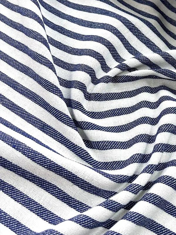 birlik1952 buldan bezi yıkanmış çizgili keten kumaş pamuk cotton striped linen whosale toptan fabric ham keten lacivert mavi blue