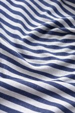 birlik1952 buldan bezi yıkanmış çizgili keten kumaş pamuk cotton striped linen whosale toptan fabric ham keten lacivert mavi blue