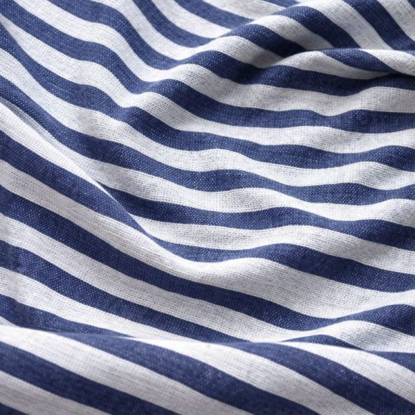 birlik1952 buldan bezi yıkanmış çizgili keten kumaş pamuk cotton striped linen whosale toptan fabric ham keten lacivert mavi blue