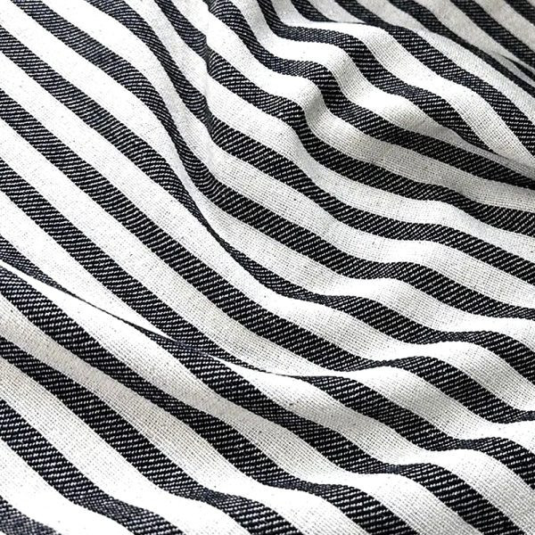 birlik1952 buldan bezi yıkanmış çizgili keten kumaş pamuk cotton striped linen whosale toptan fabric ham keten siyah black
