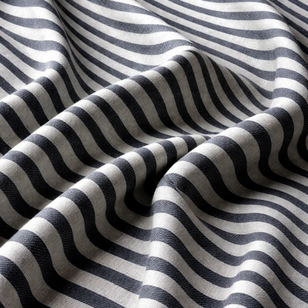 birlik1952 buldan bezi yıkanmış çizgili keten kumaş pamuk cotton striped linen whosale toptan fabric ham keten siyah black