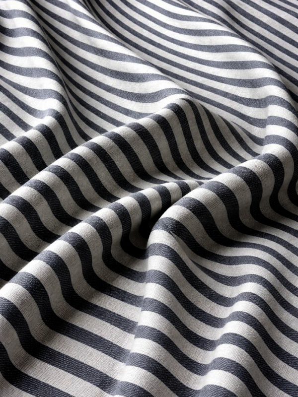 birlik1952 buldan bezi yıkanmış çizgili keten kumaş pamuk cotton striped linen whosale toptan fabric ham keten siyah black