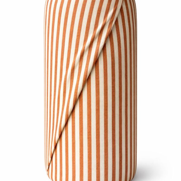 birlik1952 buldan bezi yıkanmış çizgili keten kumaş pamuk cotton striped linen whosale toptan fabric ham keten turuncu orange