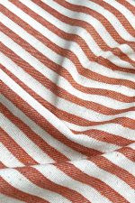 birlik1952 buldan bezi yıkanmış çizgili keten kumaş pamuk cotton striped linen whosale toptan fabric ham keten turuncu orange