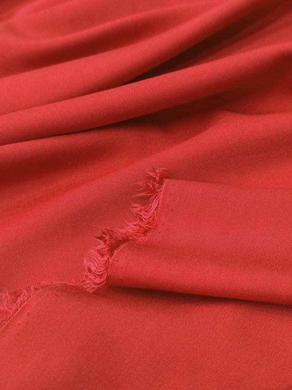 birlik1952 viskon kumaş viscone viscose fabric kayın lif viskos elbiselik red kırmızı