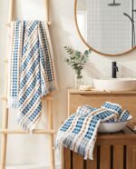 birlik1952 bubble havlu pom pom pon pon towel nohut banyo el havlusu whosale efes mavi blue etnic etnik