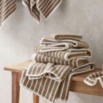 birlik1952 bubble havlu pom pom pon pon towel nohut banyo el havlusu whosale çizgili kahve striped