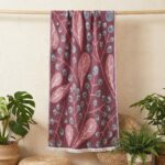 birlik1952 etamin peştemal şal beach towel blossom lale çiçeklenme cranberry