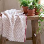 birlik1952 vivamaison muslin 2 3 4 layer gauze soft pestemal beach towel plaj havlusu striped toptan whosale turkey cotton red kırmızı