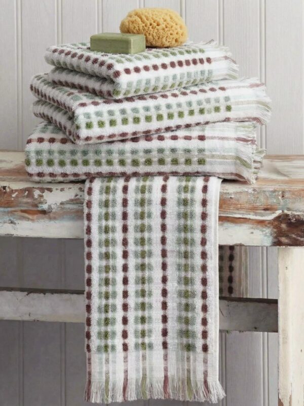 Otantik Pamuklu Bubble Nohut El ve Banyo Havlusu Efes Adaçayı