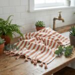 birlik1952 peşkir peştemal el havlusu hand towel traditional striped çizgili loom mutfak havlu kitchen whosale kara tezgah terracota kiremit turuncu orange