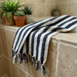 birlik1952 peşkir peştemal el havlusu hand towel traditional striped çizgili loom mutfak havlu kitchen whosale kara tezgah siyah black