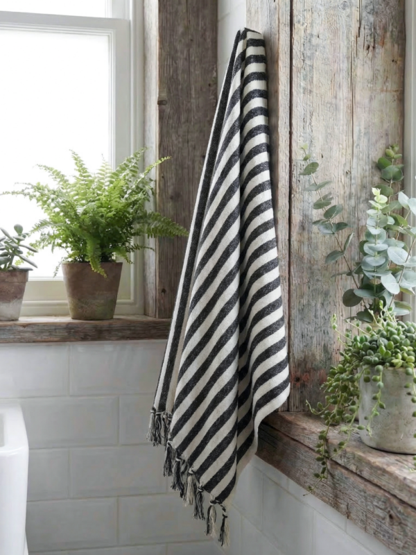 birlik1952 peşkir peştemal el havlusu hand towel traditional striped çizgili loom mutfak havlu kitchen whosale kara tezgah siyah black