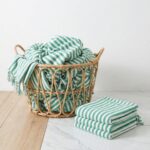 birlik1952 peşkir peştemal el havlusu hand towel traditional striped çizgili loom mutfak havlu kitchen whosale kara tezgah benetton green yeşil