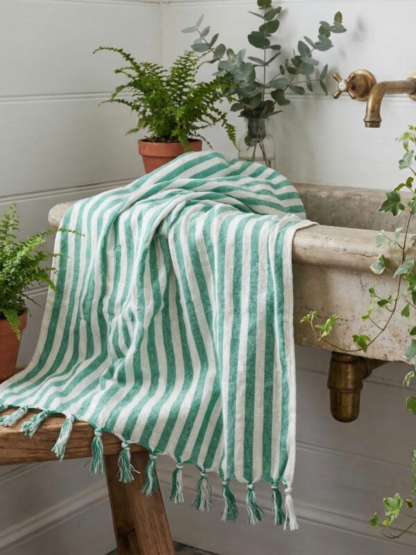 birlik1952 peşkir peştemal el havlusu hand towel traditional striped çizgili loom mutfak havlu kitchen whosale kara tezgah benetton green yeşil