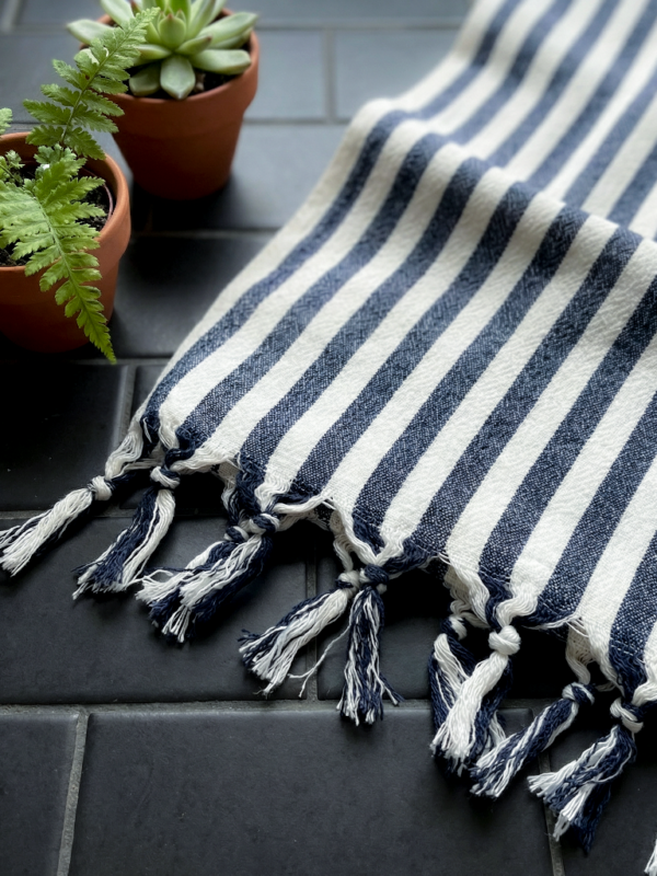 birlik1952 peşkir peştemal el havlusu hand towel traditional striped çizgili loom mutfak havlu kitchen whosale kara tezgah lacivert dark blue