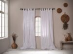 birlik1952 stonewashed perde taş yıkama eskitme keten perde linen curtain cotton fabric bohem boho bodrum toptan whosale perdeci rustik beyaz white