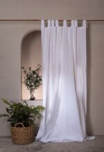 birlik1952 stonewashed perde taş yıkama eskitme keten perde linen curtain cotton fabric bohem boho bodrum toptan whosale perdeci rustik beyaz white