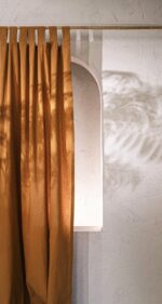 birlik1952 stonewashed perde taş yıkama eskitme keten perde linen curtain cotton fabric bohem boho bodrum toptan whosale perdeci rustik caramel karamel brown