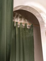 birlik1952 stonewashed perde taş yıkama eskitme keten perde linen curtain cotton fabric bohem boho bodrum toptan whosale perdeci rustik mixed all in one yeşil ceviz yeşili green wallnut sage