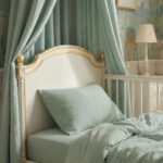 birlik1952 beshiq müslin bebek çocuk nevresim takımı bed linen baby crip gauze whosale baby child atelier chox luxury adaçayı yeşil sage