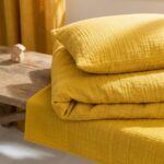 birlik1952 beshiq müslin bebek çocuk nevresim takımı bed linen baby crip gauze whosale baby child atelier chox luxury sarı hardal mustard yellow