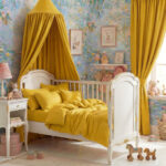 birlik1952 beshiq müslin bebek çocuk nevresim takımı bed linen baby crip gauze whosale baby child atelier chox luxury sarı hardal mustard yellow