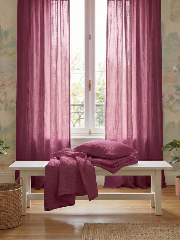 birlik1952 beshiq müslin bebek çocuk nevresim takımı bed linen baby crip gauze whosale baby child atelier chox luxury bordo şarap wine