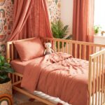 birlik1952 beshiq müslin bebek çocuk nevresim takımı bed linen baby crip gauze whosale baby child atelier chox luxury terracota kiremit