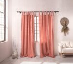 birlik1952 müslin muslin perde boho bohem natural pamuk keten gauze linen curtain coral terracota