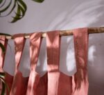 birlik1952 müslin muslin perde boho bohem natural pamuk keten gauze linen curtain coral terracota
