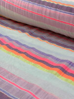 Outlet Neon İplik Boya Çizgili Pamuk İhracat Fazlası Kumaş - Görsel 2