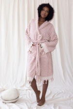 birlik1952 vivamaison bubble chickpea pompom bubble towel geleneksel nohut havlu bornoz robe rose pembe
