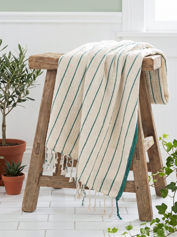 birlik1952 keten linen pamuk koton cotton peştemal beach towel plaj havlusu whosale toptan italy çizgili striped turkuaz yeşil