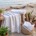 birlik1952 viskon viskos viscon bambu pamuk koton cotton peştemal beach towel plaj havlusu whosale toptan italy çizgili striped blue mavi