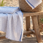 birlik1952 viskon viskos viscon bambu pamuk koton cotton peştemal beach towel plaj havlusu whosale toptan italy çizgili striped blue mavi