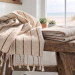 birlik1952 keten linen pamuk koton cotton peştemal beach towel plaj havlusu whosale toptan italy çizgili striped karamel caramel