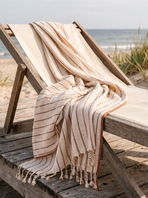birlik1952 keten linen pamuk koton cotton peştemal beach towel plaj havlusu whosale toptan italy çizgili striped karamel caramel